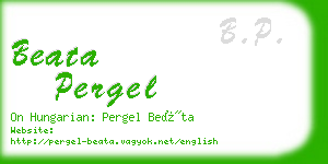 beata pergel business card